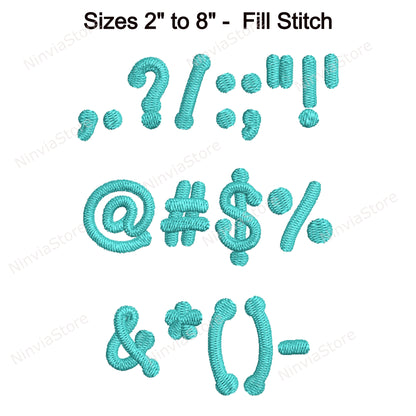 Dotty-Dot Machine Embroidery Font, 14 sizes, 8 formats, BX Font, PE font, Monogram Alphabet Embroidery Designs