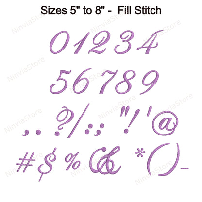 Edwardian Script Machine Embroidery Font, 14 sizes, 8 formats, BX Font, PE font, Monogram Alphabet Embroidery Designs