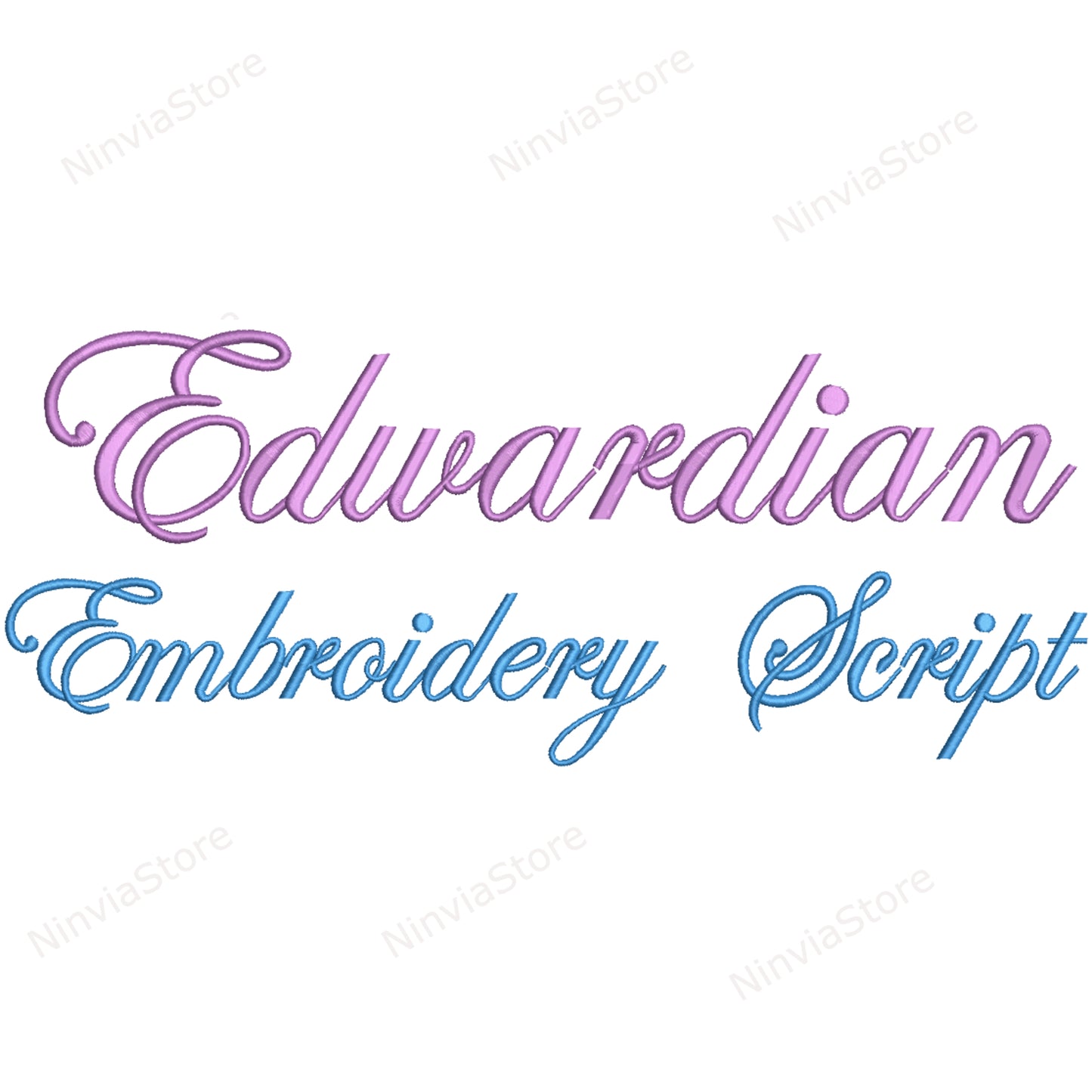 Edwardian Script Maschinenstickschrift, 14 Größen, 8 Formate, BX-Schriftart, PE-Schriftart, Monogramm-Alphabet-Stickmotive