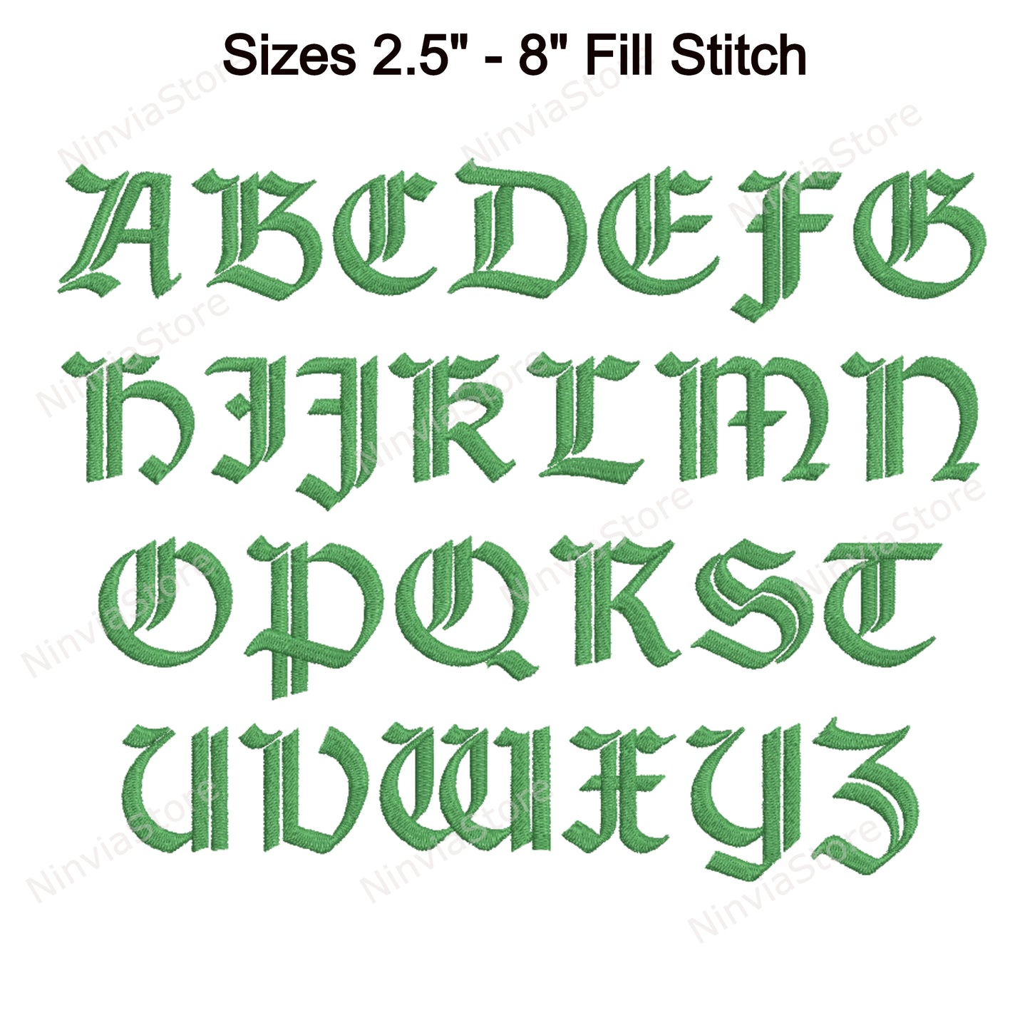 English Park Machine Embroidery Font, 14 sizes, 8 formats, BX Font, PE font, Monogram Alphabet Embroidery Designs