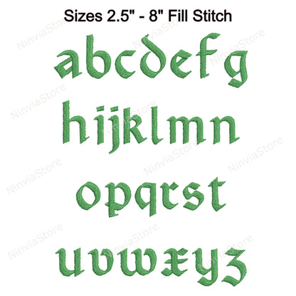 English Park Machine Embroidery Font, 14 sizes, 8 formats, BX Font, PE font, Monogram Alphabet Embroidery Designs