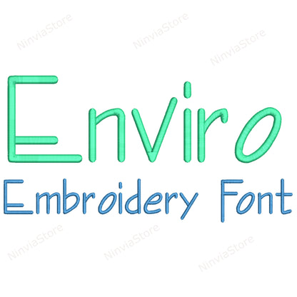 Enviro Machine Embroidery Font, 15 sizes, 8 formats, BX Font, PE font, Monogram Alphabet Embroidery Designs