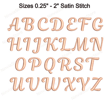 Lieblings-Skript-Maschinenstickschrift, 14 Größen, 8 Formate, BX-Schriftart, PE-Schriftart, Monogramm-Alphabet-Stickmotive