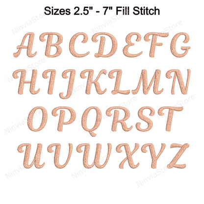 Lieblings-Skript-Maschinenstickschrift, 14 Größen, 8 Formate, BX-Schriftart, PE-Schriftart, Monogramm-Alphabet-Stickmotive
