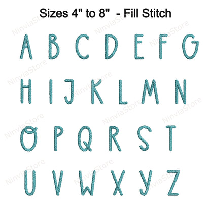 Farmhouse Machine Embroidery Font, 18 sizes, 8 formats, BX Font, PE font, Monogram Alphabet Embroidery Design
