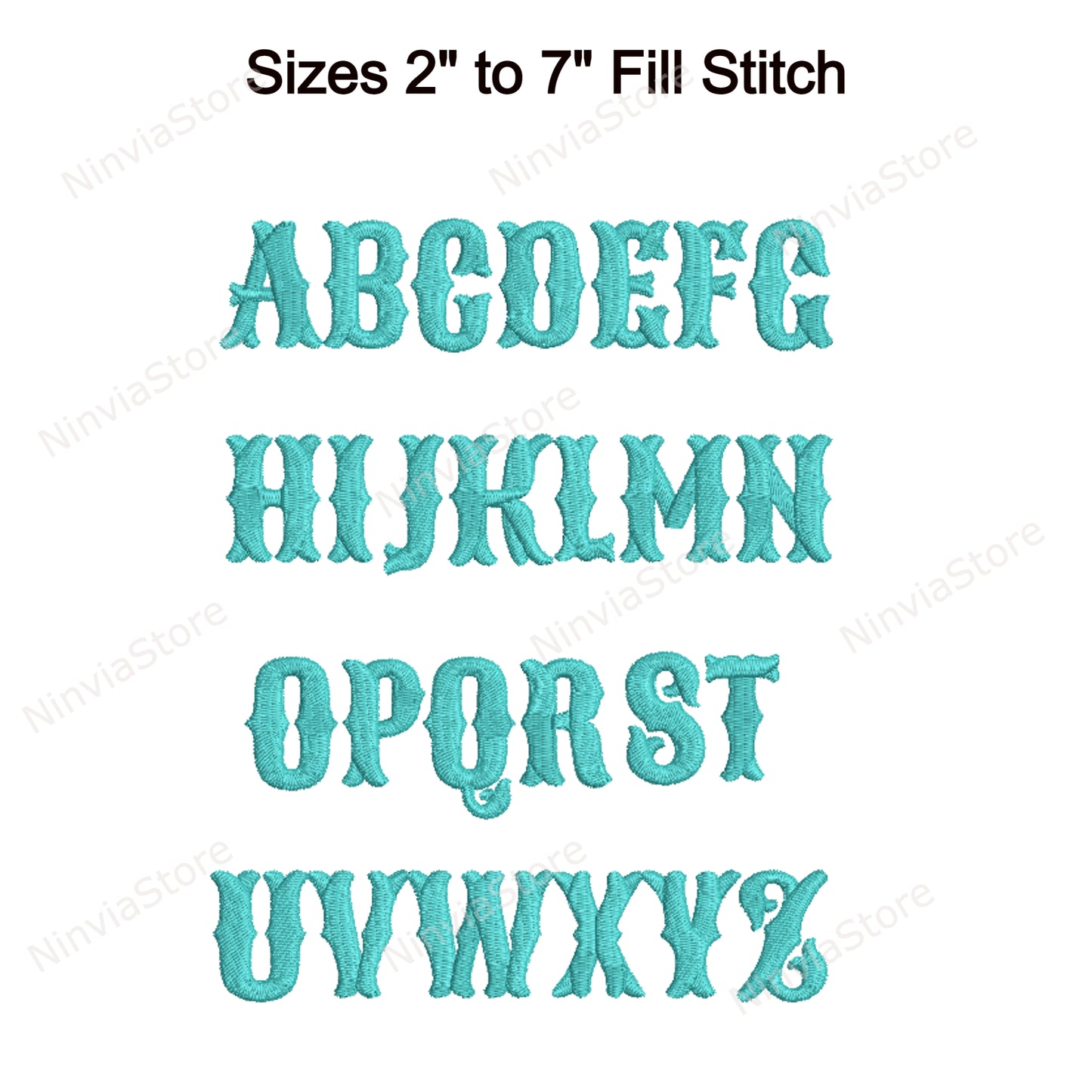 Fishtail Machine Embroidery Font, 15 sizes, 8 formats, Halloween BX Font, PE font, Monogram Alphabet Embroidery Designs