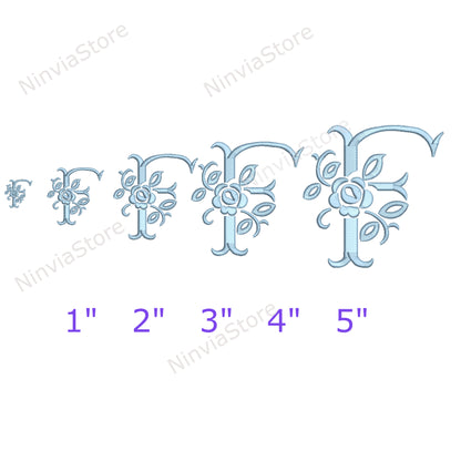 Floral Embroidery Font BX, Floral Machine Embroidery Design, Flower Monogram Embroidery Font pe, PES, BX