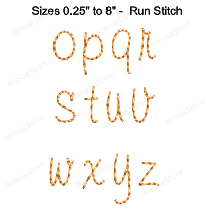 Bean Stitch Maschinenstickschrift, 15 Größen, 8 Formate, Ballantines BX-Schriftart, Run Stitch Script, PE-Schriftart, Monogramm-Alphabet-Stickmotive