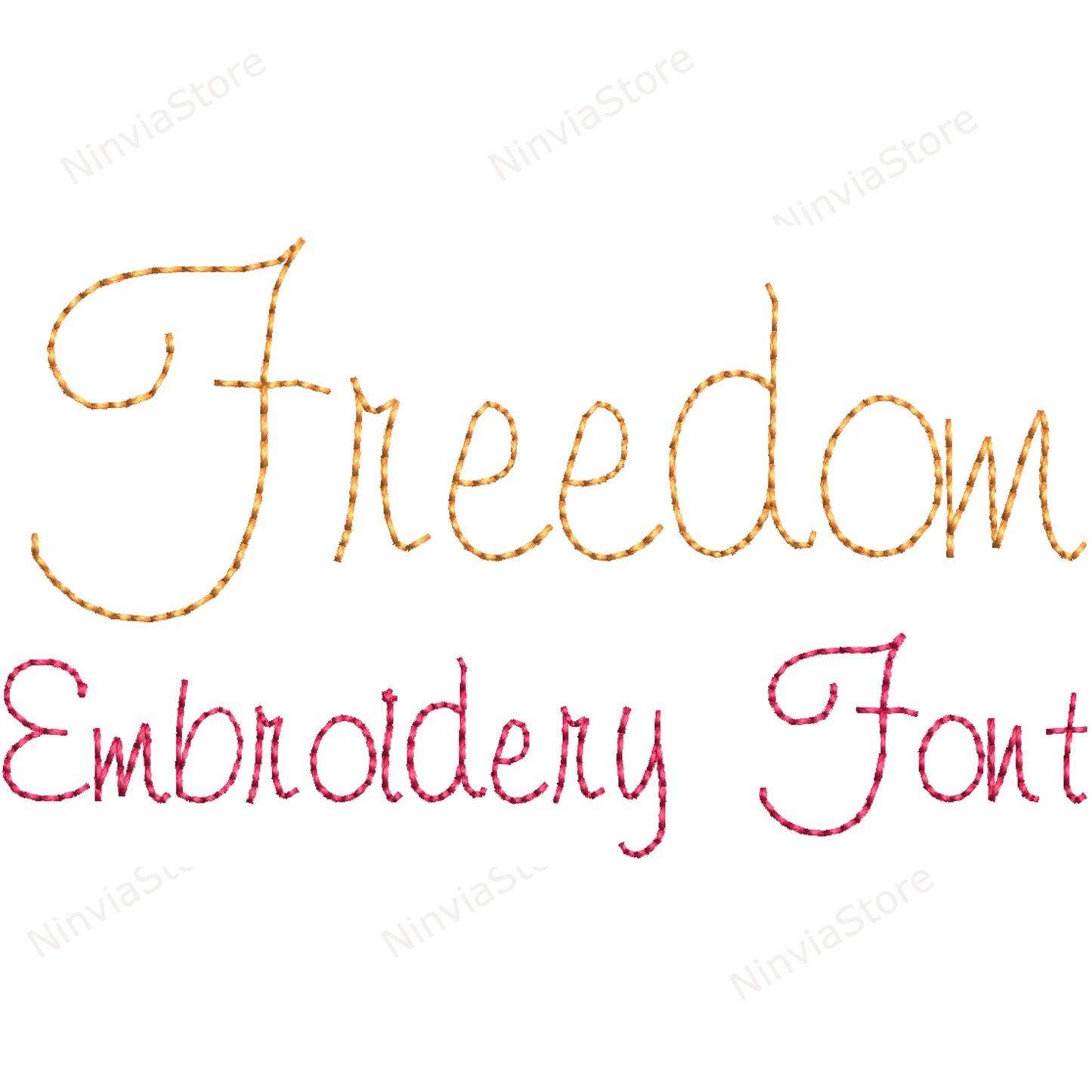 Freedom Bean Stitch Machine Embroidery Font, 15 sizes, 8 formats, Run Stitch Script, BX Font, PE font