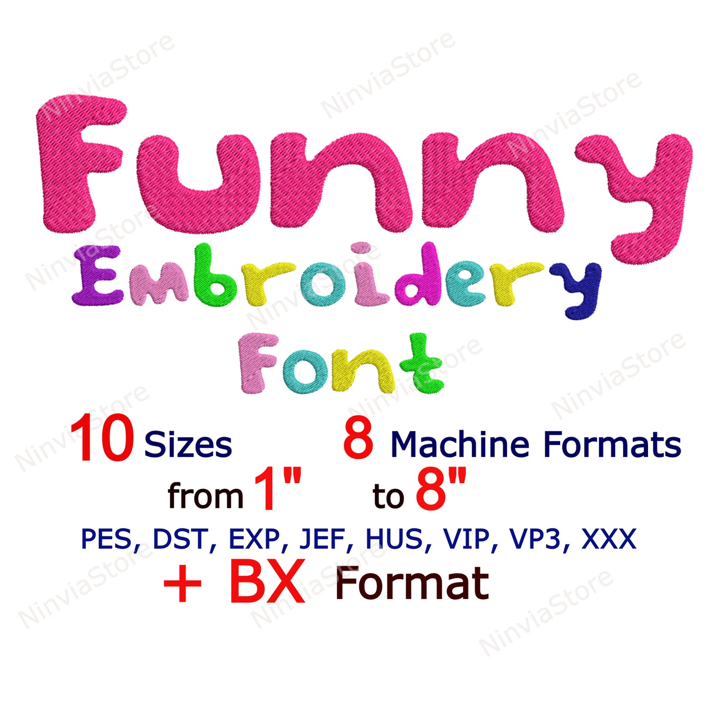 Funny Machine Embroidery Font, 10 sizes, 8 formats, Halloween BX Font, PE font, Monogram Alphabet Embroidery Designs