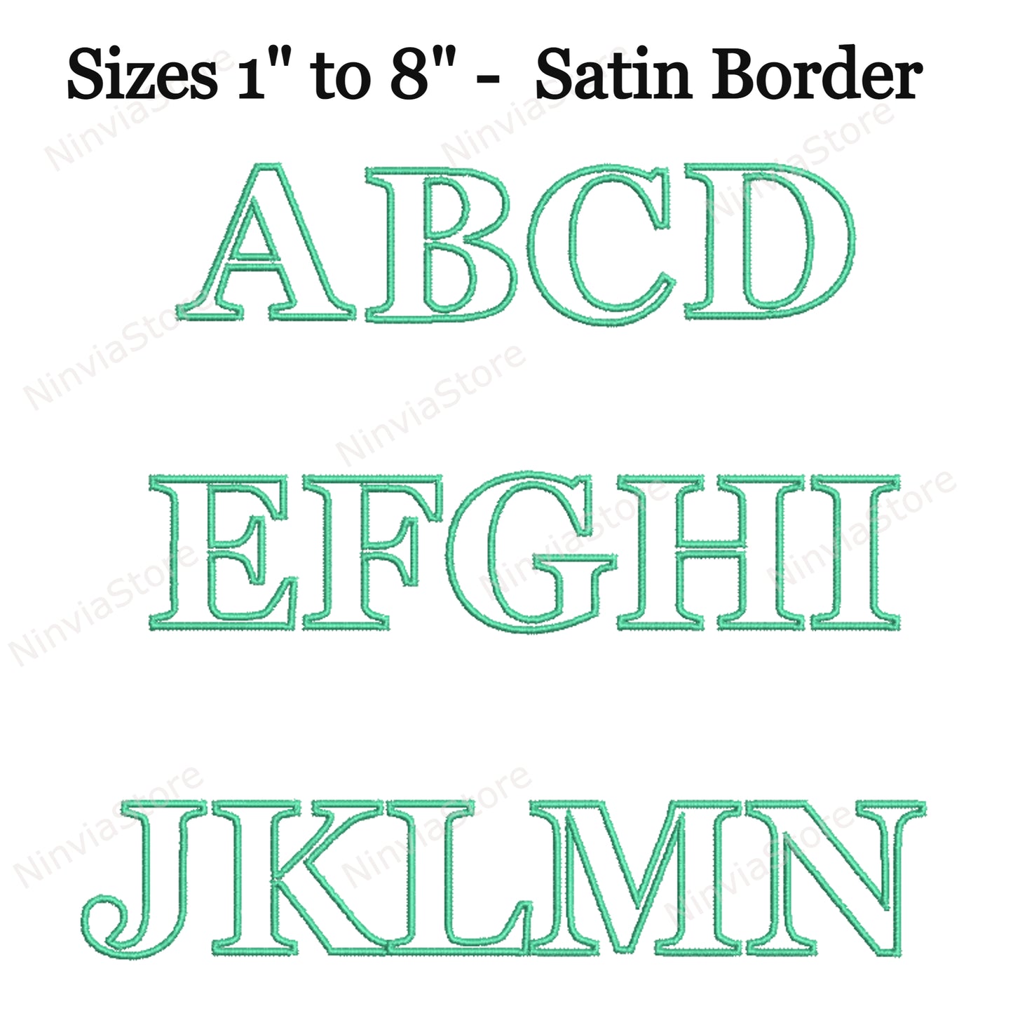 Georgia Applique Machine Embroidery Font, 12 tailles, 8 formats, police BX, police PE, Monogram Alphabet Broderie Designs