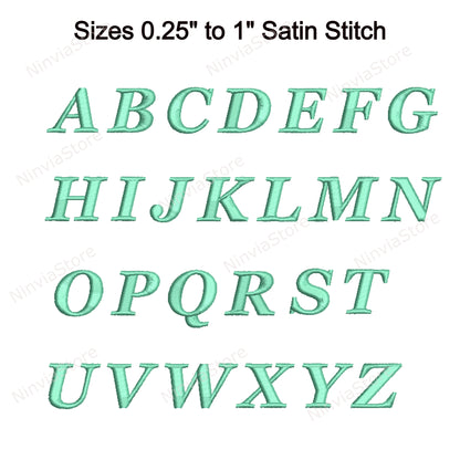 Georgia Bold Italic Machine Embroidery Font, 15 sizes, 8 formats, BX Font, PE font, Monogram Alphabet Embroidery Designs