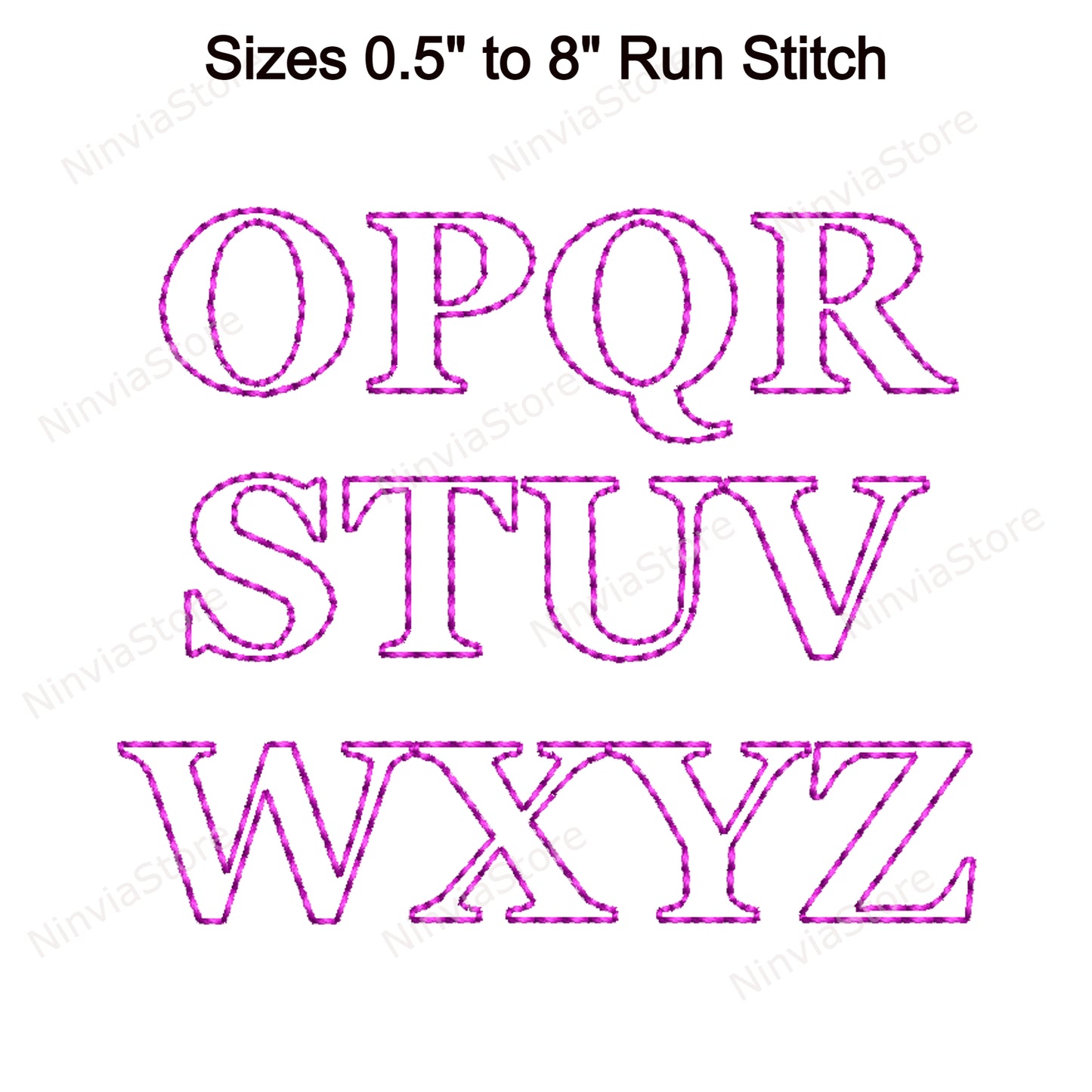 Georgia Outline Bean Stitch Maschinenstickschrift, 14 Größen, 8 Formate, Run Stitch BX Schriftart, PE Schriftart, Monogramm Alphabet Stickmotive