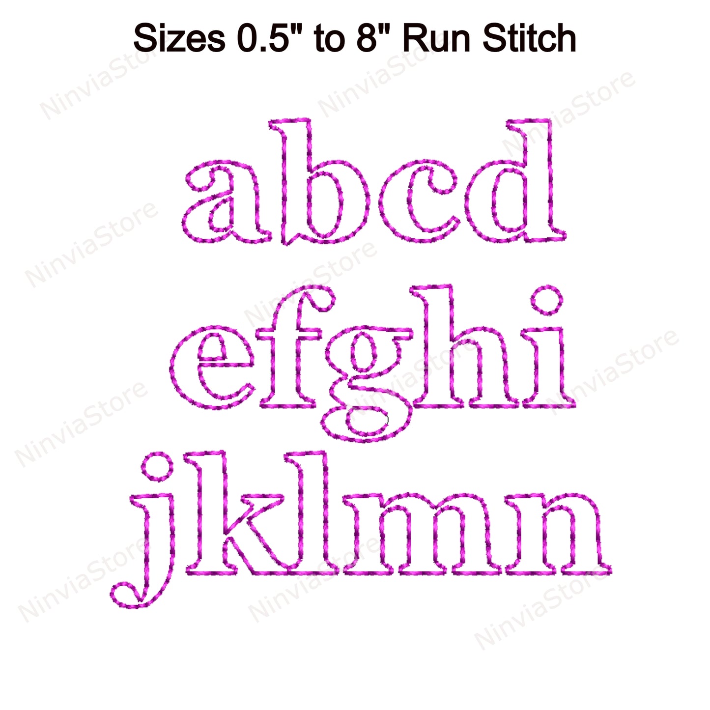 Georgia Outline Bean Stitch Machine Embroidery Font, 14 tailles, 8 formats, Run Stitch BX Font, police PE, Monogram Alphabet Broderie Designs