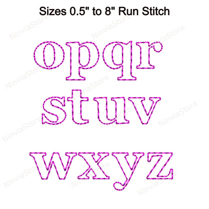 Georgia Outline Bean Stitch Maschinenstickschrift, 14 Größen, 8 Formate, Run Stitch BX Schriftart, PE Schriftart, Monogramm Alphabet Stickmotive