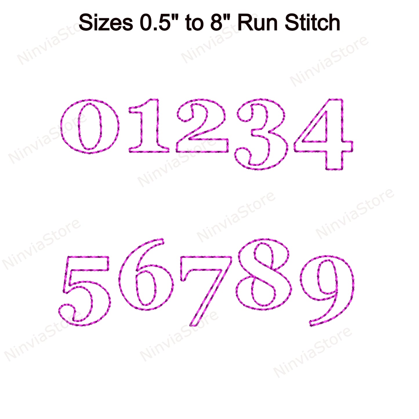 Georgia Outline Bean Stitch Machine Embroidery Font, 14 sizes, 8 formats, Run Stitch BX Font, PE font