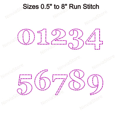 Georgia Outline Bean Stitch Machine Embroidery Font, 14 tailles, 8 formats, Run Stitch BX Font, police PE, Monogram Alphabet Broderie Designs