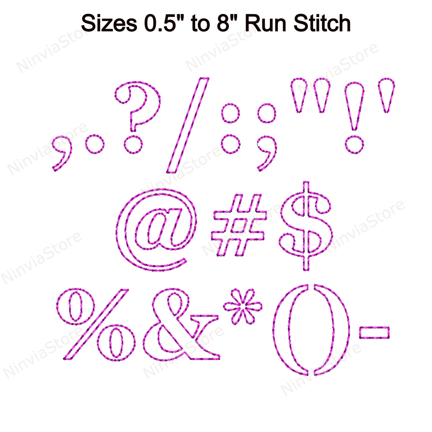 Georgia Outline Bean Stitch Machine Embroidery Font, 14 sizes, 8 formats, Run Stitch BX Font, PE font