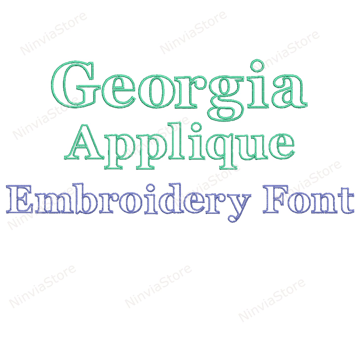 Georgia Applique Machine Embroidery Font, 12 sizes, 8 formats, BX Font, PE font, Monogram Alphabet Embroidery Designs