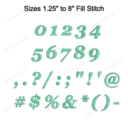 Georgia Bold Italic Machine Embroidery Font, 15 sizes, 8 formats, BX Font, PE font, Monogram Alphabet Embroidery Designs