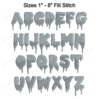 Police de broderie Machine Ghost House, 12 tailles, 8 formats, police Halloween BX, police PE, motifs de broderie Monogram Alphabet