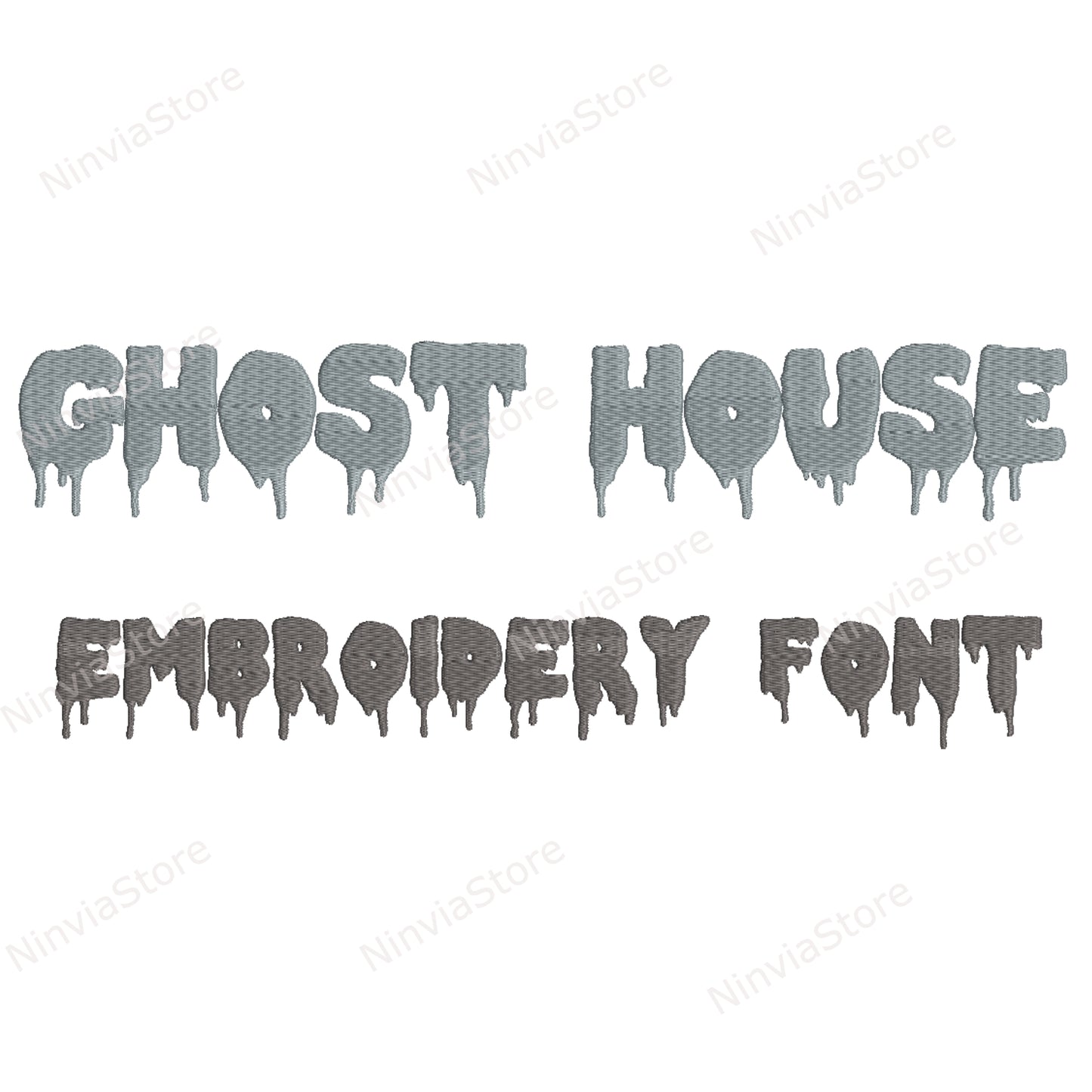 Ghost House Maschinenstickschrift, 12 Größen, 8 Formate, Halloween BX Schriftart, PE Schriftart, Monogramm Alphabet Stickmotive