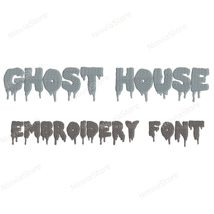 Ghost House Machine Embroidery Font, 12 sizes, 8 formats, Halloween BX Font, PE font, Monogram Alphabet Embroidery Designs