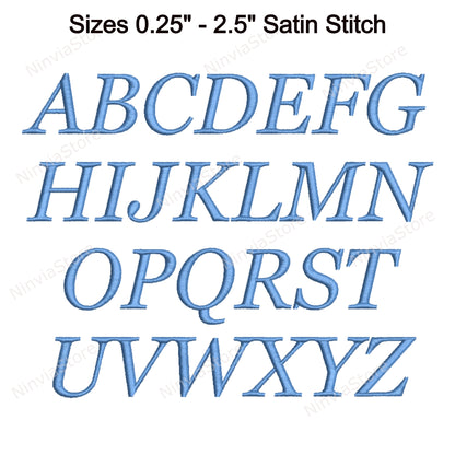 Georgia Italic Machine Embroidery Font, 15 sizes, 8 formats, BX Font, PE font, Monogram Alphabet Embroidery Designs