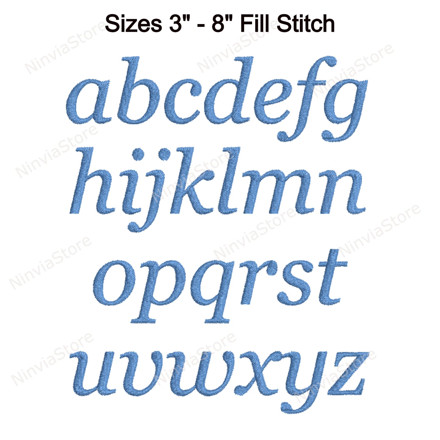 Georgia Italic Machine Embroidery Font, 15 sizes, 8 formats, BX Font, PE font, Monogram Alphabet Embroidery Designs