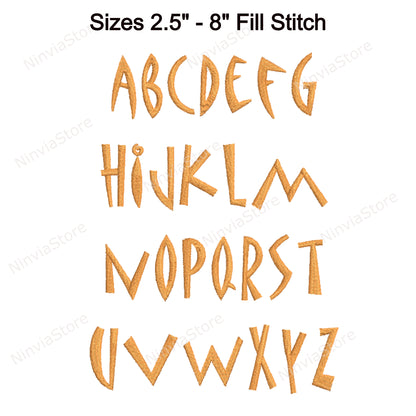 Greece Machine Embroidery Font, 14 sizes, 8 formats, BX Font, PE font, Monogram Alphabet Embroidery Designs