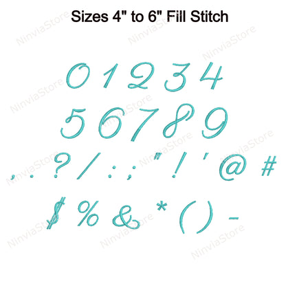 Quany Script Maschinenstickschrift, 15 Größen, 8 Formate, BX-Schriftart, PE-Schriftart, Monogramm-Alphabet-Stickmotive