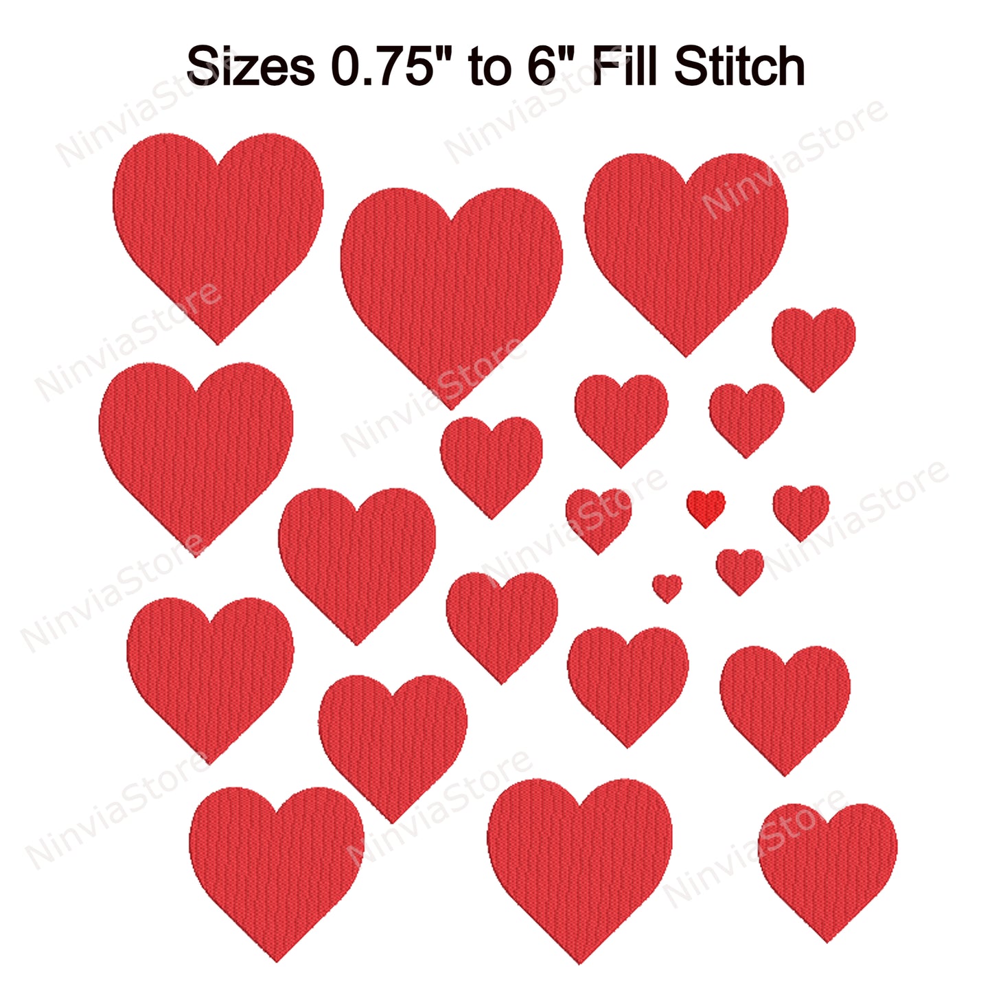 Herz-Stickerei-Design, Herz-Maschinenstickerei, Valentinstag, Herz-Stickmuster, digitaler Sofort-Download, 24 Größen, 8 Formate