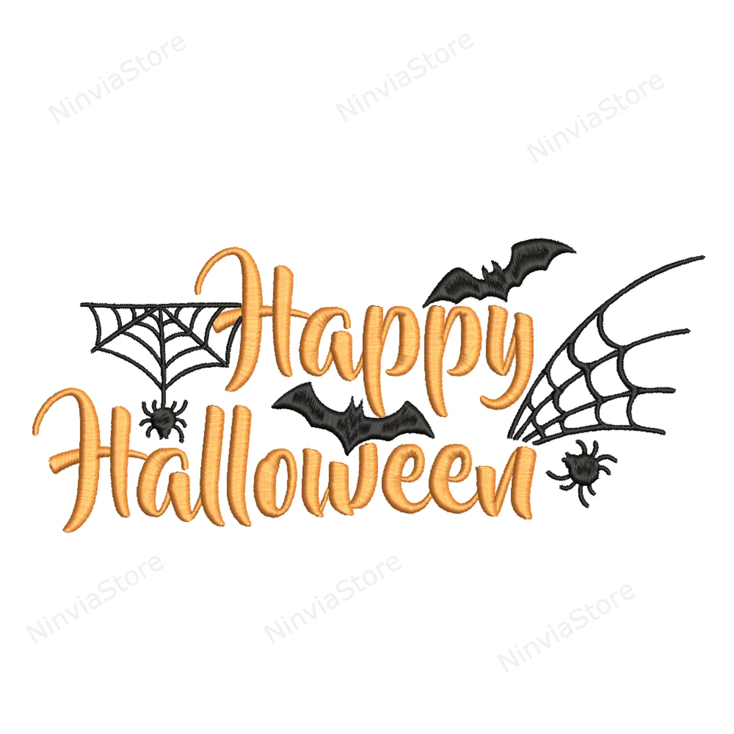 Happy Halloween Stickmuster, Maschinenstickmuster, Halloween-Stickdatei, Happy Helloween Design, digitaler Sofort-Download