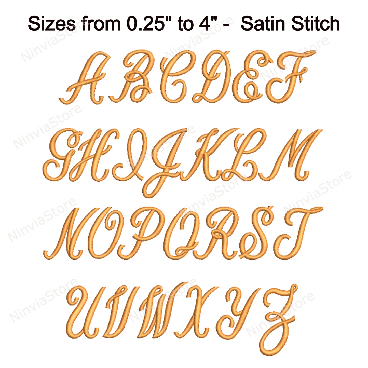 Handy Script Machine Embroidery Font, 12 sizes, 8 formats, BX Font, Cursive PE font, Monogram Alphabet Embroidery Designs