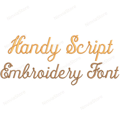 Handy Script Machine Embroidery Font, 12 sizes, 8 formats, BX Font, Cursive PE font, Monogram Alphabet Embroidery Designs