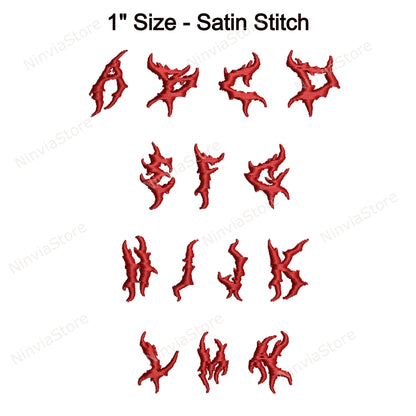 Hot Fire Machine Embroidery Font, 12 sizes, 8 formats, Halloween BX Font, PE font, Monogram Alphabet Embroidery Designs