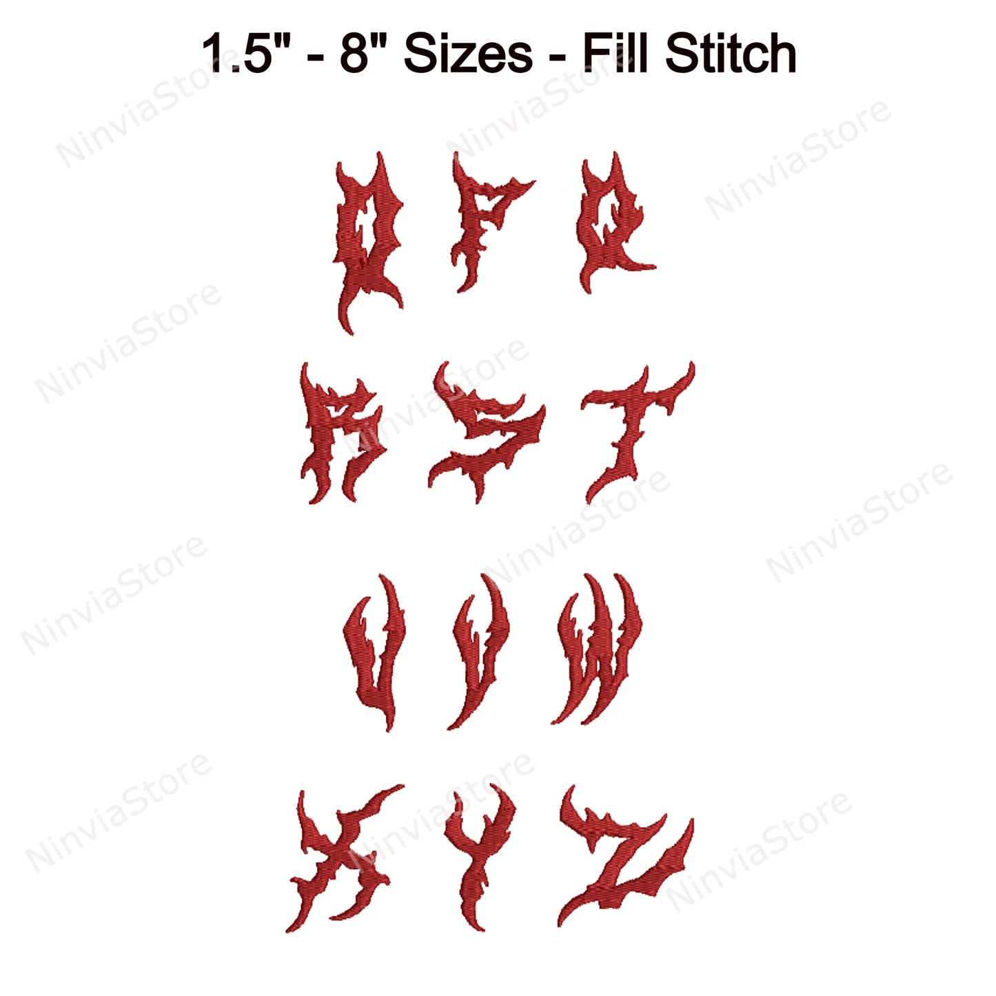 Hot Fire Machine Embroidery Font, 12 sizes, 8 formats, Halloween BX Font, PE font, Monogram Alphabet Embroidery Designs