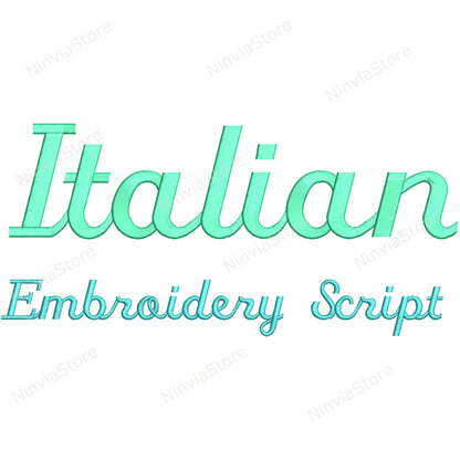 Italian Script Machine Embroidery Font, 12 sizes, 8 formats, BX Font, PE font, Monogram Alphabet Embroidery Designs