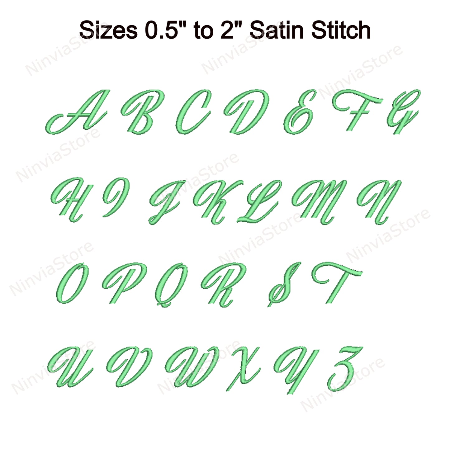 Jasmine and Green Tea Script Machine Embroidery Font, 14 tailles, 8 formats, police BX, police Cursive PE, Monogram Alphabet Broderie Designs