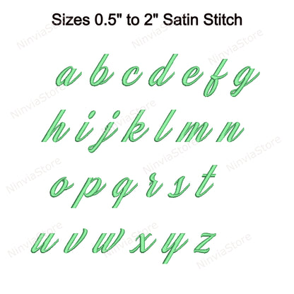 Jasmine and Green Tea Script Machine Embroidery Font, 14 sizes, 8 formats, BX Font, Cursive PE font, Monogram Alphabet Embroidery Designs