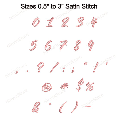 Julietta Script Maschinenstickschrift, 14 Größen, 8 Formate, BX-Schriftart, PE-Schriftart, Monogramm-Alphabet-Stickmotive