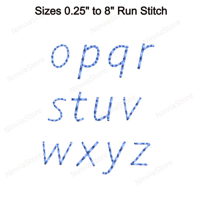 Kristen Bean Stitch Maschinenstickschrift, 15 Größen, 8 Formate, Run Stitch Script BX-Schriftart, PE-Schriftart, Monogramm-Alphabet-Stickmotive