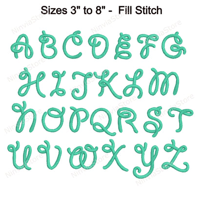 Lariat Script Machine Embroidery Font, 15 sizes, 8 formats, BX Font, PE font, Monogram Alphabet Embroidery Design