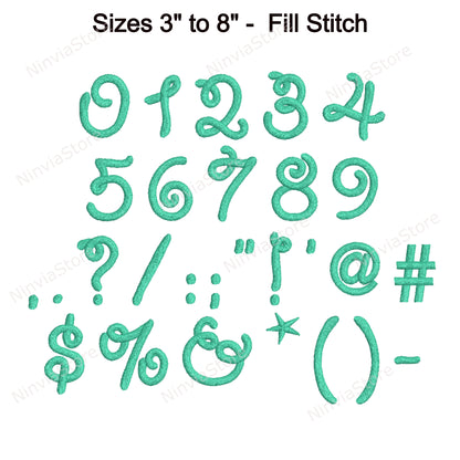 Lariat Script Machine Embroidery Font, 15 sizes, 8 formats, BX Font, PE font, Monogram Alphabet Embroidery Design