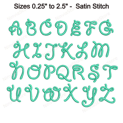 Kristen Script Machine Embroidery Font, 15 tailles, 8 formats, police BX, police PE, Monogram Alphabet Broderie Designs