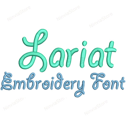 Lariat Script Machine Embroidery Font, 15 sizes, 8 formats, BX Font, PE font, Monogram Alphabet Embroidery Design