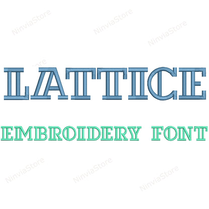 Lattice Machine Embroidery Font, 15 sizes, 8 formats, BX Font, PE font, Monogram Alphabet Embroidery Designs