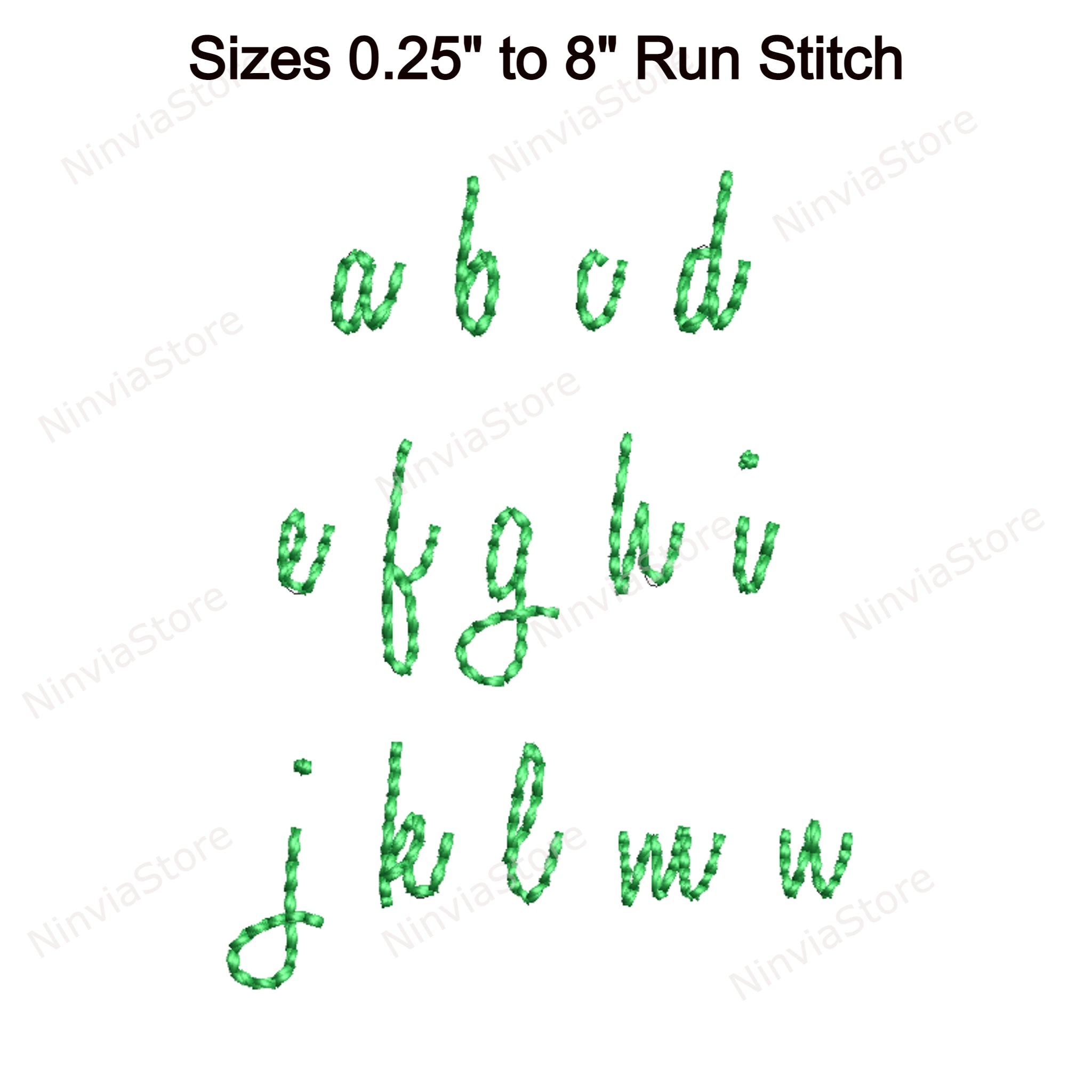 Bean Stitch Machine Embroidery Font, Run Stitch Script BX Font PE font ...