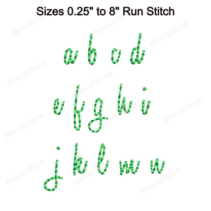 Bean Stitch Machine Embroidery Font, 15 sizes, 8 formats, Run Stitch Script BX Font, PE font
