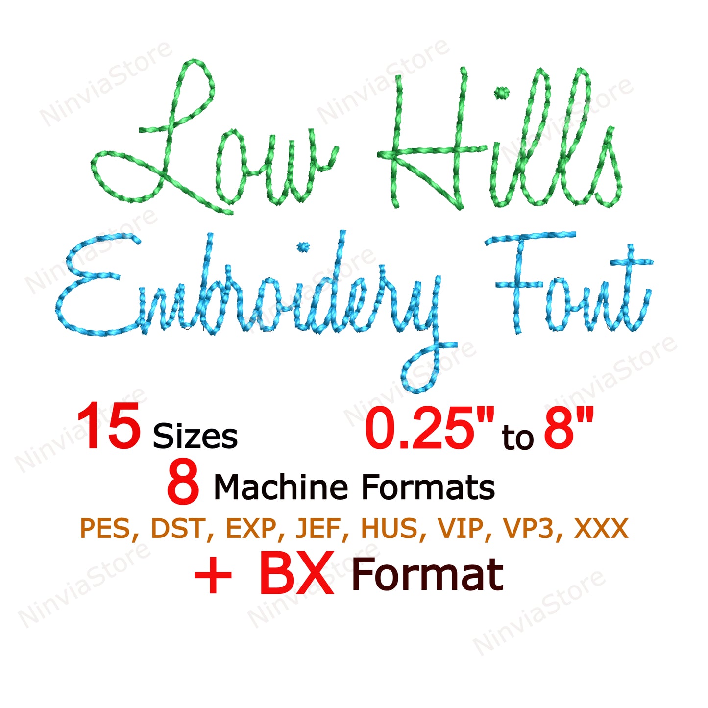 Bean Stitch Machine Embroidery Font, 15 sizes, 8 formats, Run Stitch Script BX Font, PE font